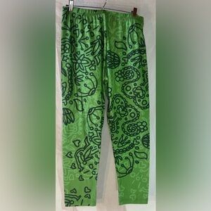 Green Patterned Women’s Stretch Pants by Firmiana